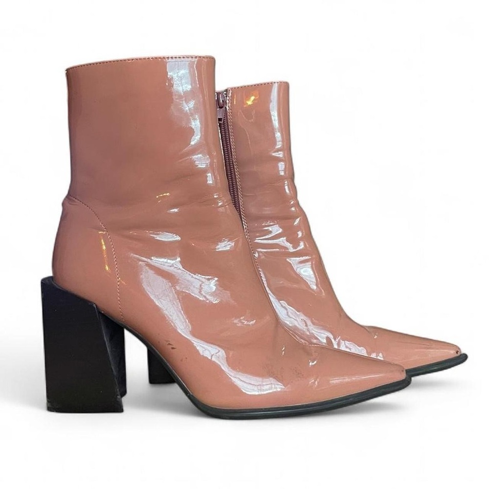 Jeffrey Campbell La Siren Dark Rose Patent Ankle Boots Size 10